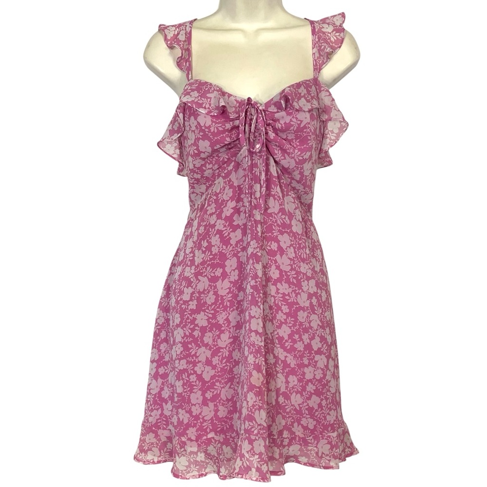 Floral Pink Sleeveless Dress